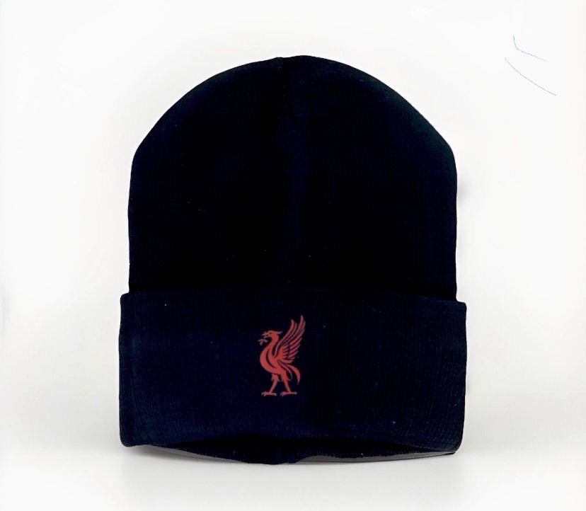 Liverpool FC Black Beanie Hat – One Size – Unisex Winter Knit Cap